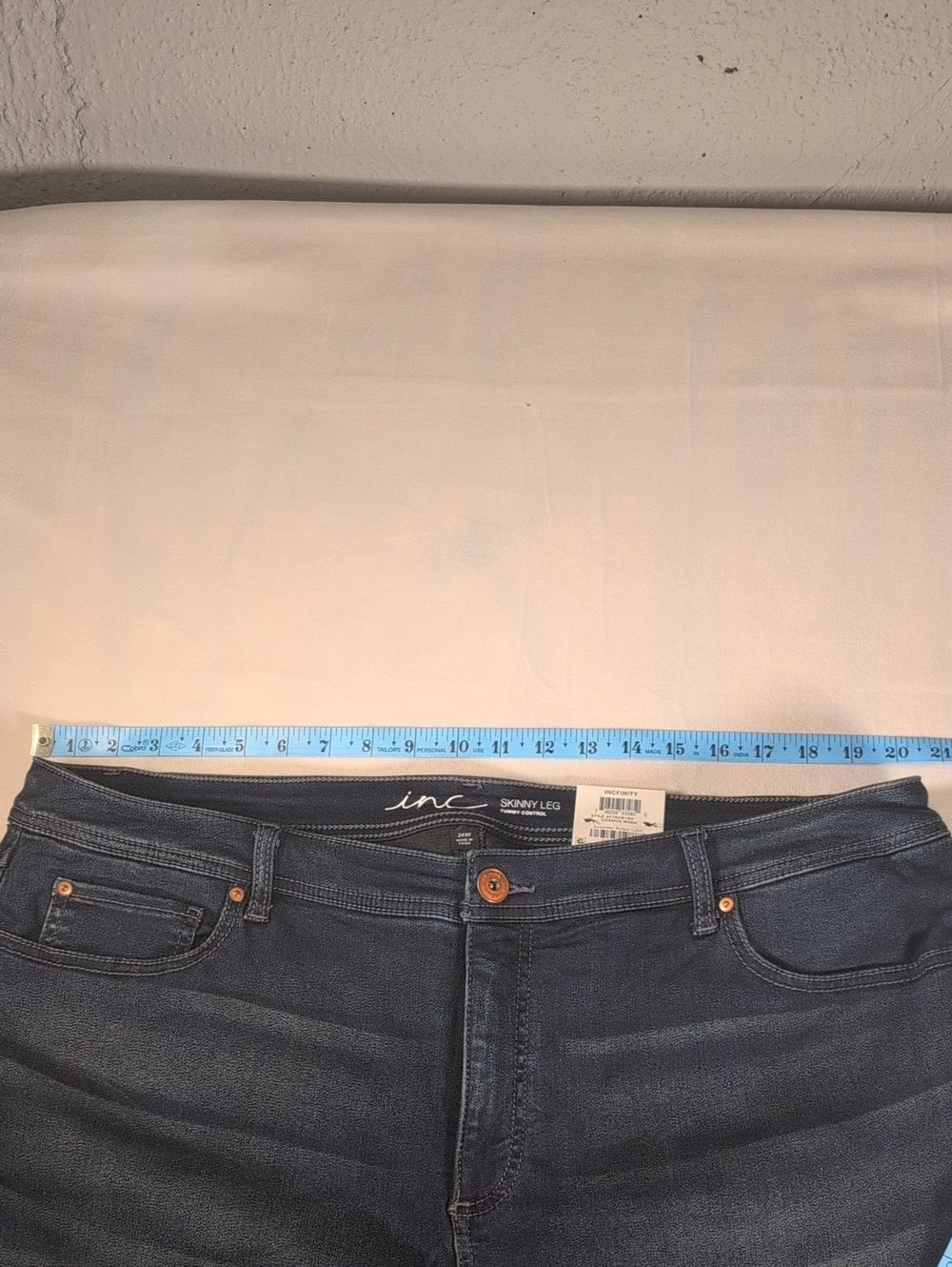 INC Skinny Leg Tummy Control Dark Wash Jeans Size 24W - Picture 6 of 10